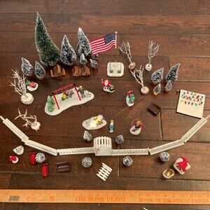 Vintage Lemax Christmas Village Accessories #567755 1990's Incomplete Damage HTF